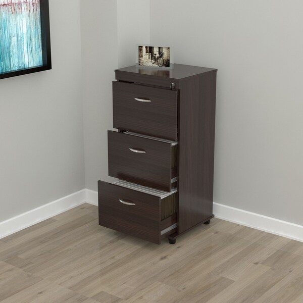File Cabinet 18.66 in W x 15.75 in D x 37.16 in H in Espresso